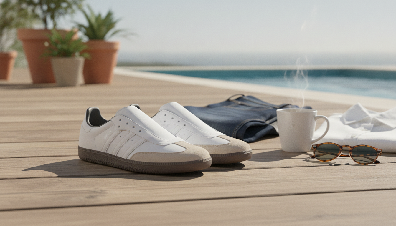 Adidas Men’s White Slip-On Sneakers: Easy Everyday Style